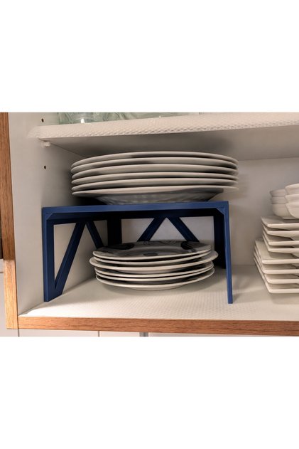 In-Cabinet Shelf Organizer Plate Stand, Kitchen Shelf Riser Organizer 25X23X13 cm