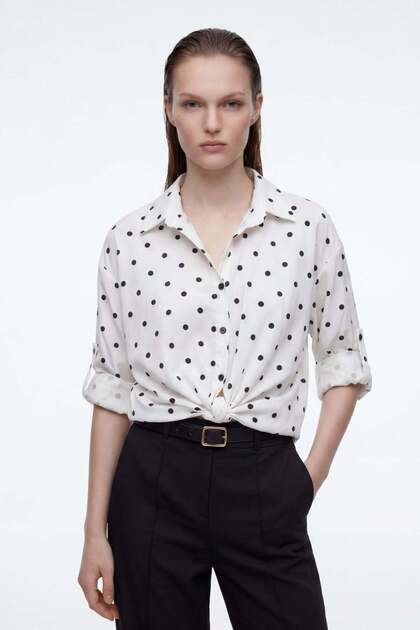 Polka Dot Long Sleeve Women's Shirt