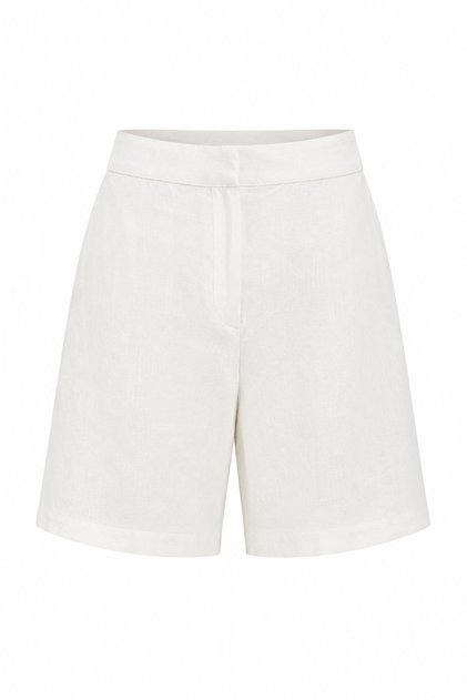 White Linen Shorts