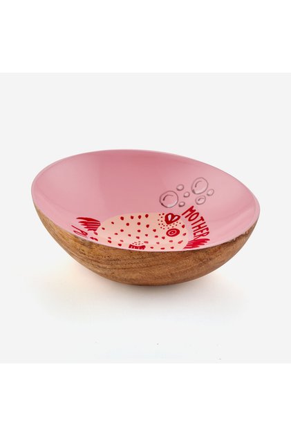 Pink Mango Tree Motherpuffer Decorative Plate 11X4X12.5 cm