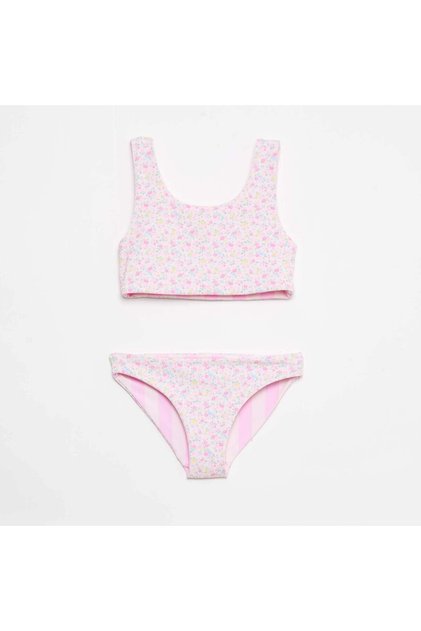 Reversible Floral Swimsuit - 2 Piece PINK