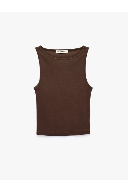 Slim Fit Boat Neck Modal Blend Sleeveless Undershirt