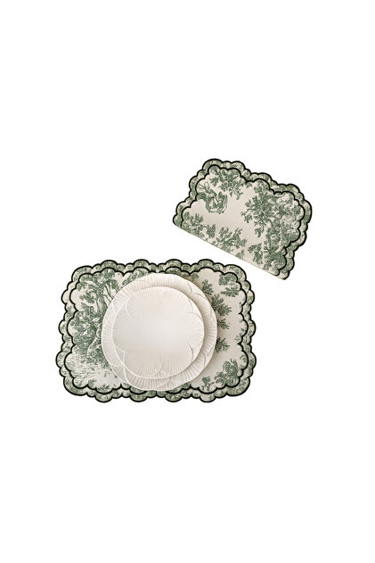 Toile De Jouy Patterned Luxury American Service Set of 2 - L'Antique Series
