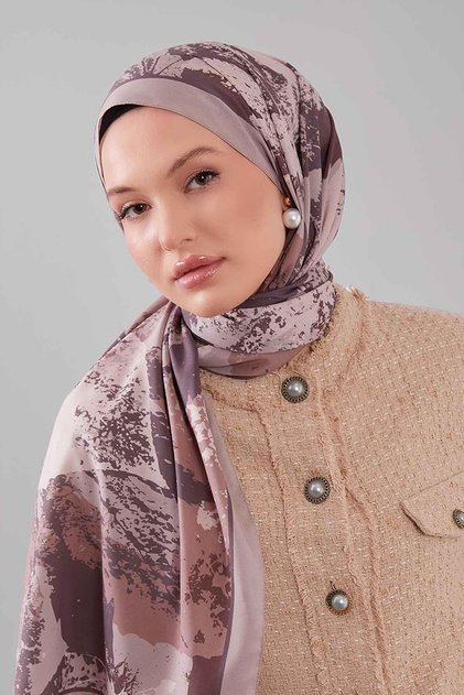 Milky Coffee Leaf Pattern Moos Chrep Shawl