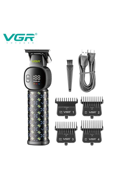 USB VGR New Hair Clipper LED Intelligent Digital USB Hair Trimmer Ceramic Stainless Steel Blade Prof
