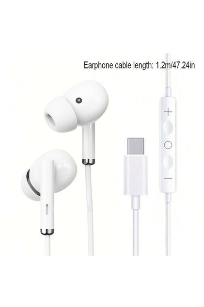 FOR TYPE-C Type C Wired Earphones For Apple iPhone 17 Pro Max 16 15 Plus USB C Wired Headphones For