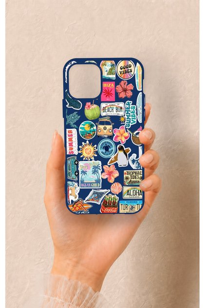 iPhone 11 Pro Compatible Summer Vibes Patterned Silicone Case