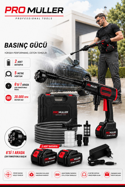 Lutian LT2161 1400 WATT 110 BAR BASINÇLI YIKAMA MAKİNESİ - Fiyatı