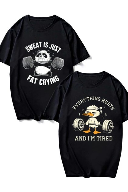 2-Pack Black Fat Crying+Hurts Print Comfort T-Shirt
