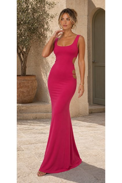 Square Neck Maxi Long Dress