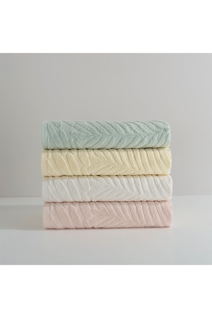 Stretch %100 cotton jacquard 4-piece hand towel set pastel color assortment 50x90 assortment