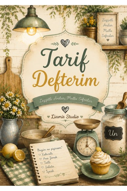 Yemek Tarif Defteri 50 Yaprak, 100 Sayfa, Laminasyon Kapak / Tel Spiral / A5 Kağıt