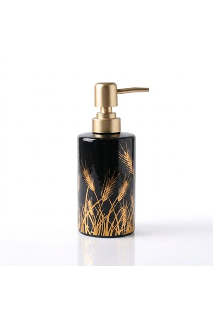 Ceramic Soap Dispenser – Black Golden Wheat
