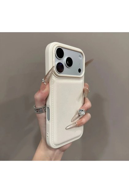 iPhone17 Pro Max White Korean Ins Pink White and Blue Bulge Leather Phone Case For iPhone 17 AIR 16