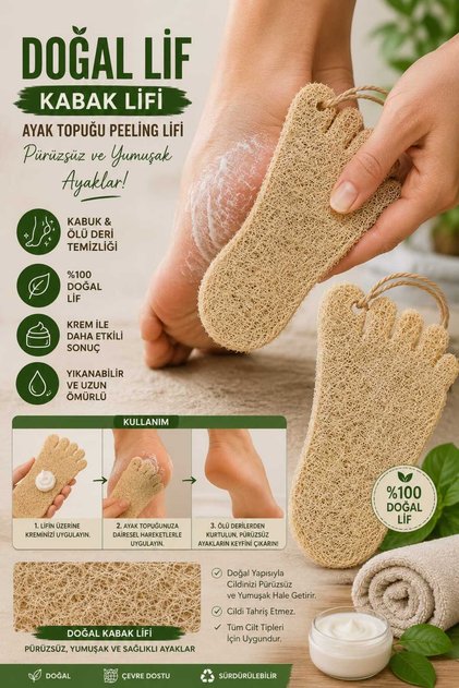 Topuksoft Natural Pumpkin Fiber – Foot Heel Exfoliation and Dead Skin Removal Fiber – Use with Cream
