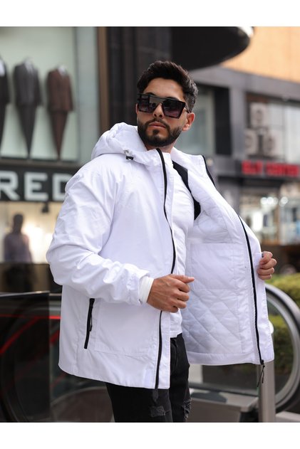 Men's Quilted Coat Rain and Cold Resistant Jacket