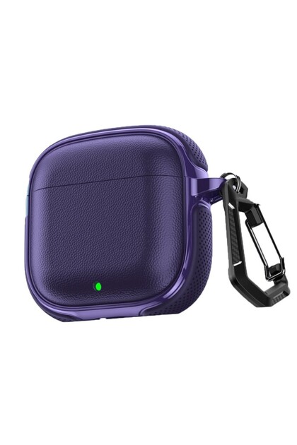 Huawei FreeBuds SE 2 / SE 3 ile Uyumlu Kılıf Deri Dokulu TPU Koruyucu Case Metal Karabinalı Şarj Gir