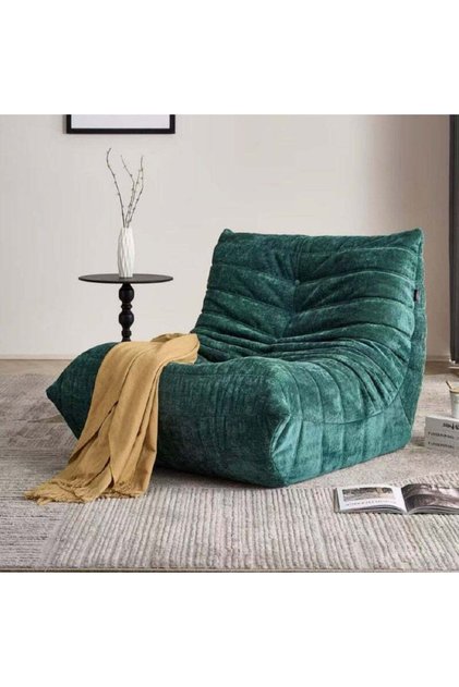 Fotoliu de relaxare din burete, structură moale, gata de utilizare - Verde