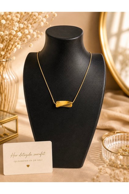 Steel Twist End Necklace