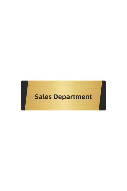 Sales Department Metal Warning Sign 10X20 cm Gold Color