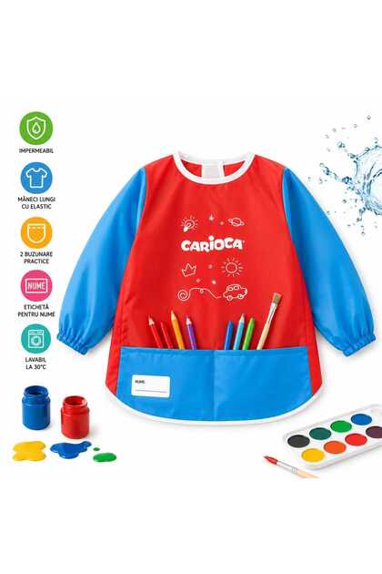 Sort pictura copii 5-8 ani Baby, impermeabil, maneci lungi, protectie haine
