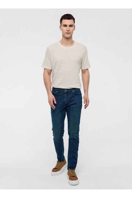 Khaki Slim Fit Denim Trousers