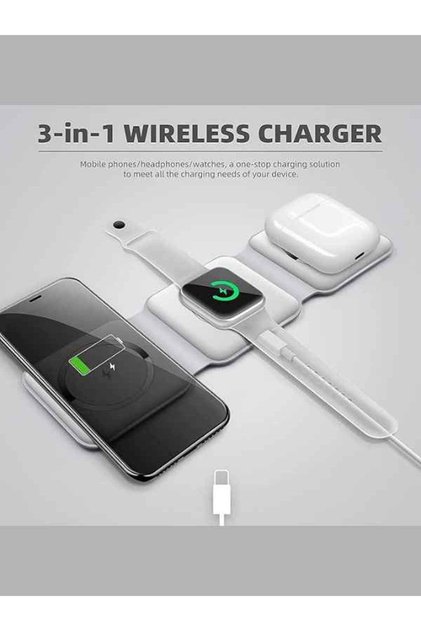 New 2022 Foldable Ultra-Thin Mobile Phone Watch Stand Charger 15W Fast QI Magnetic 3 in 1 Wireless C