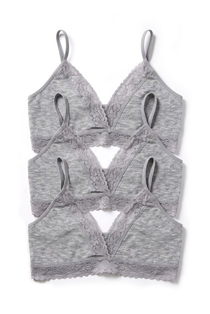 Girl's Bustier 3-Piece Without Pads V-Neck (96% Cotton - 4% Elastane)
