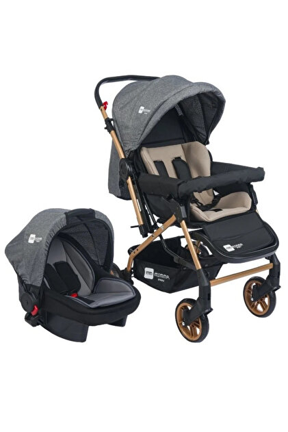 Mimma Baby Olympus Gold Kahve Çift Yönlü Bebek Arabası Taşıma