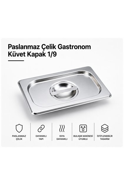 Paslanmaz Çelik Gastronom/gastronorm Küvet Kapak 1/9