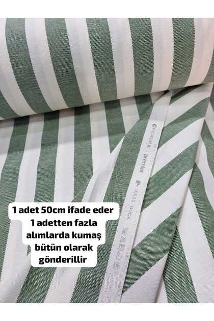 Elit Kanvas Duck Kumaş ( Yeşil cizgili 50 x 180 )