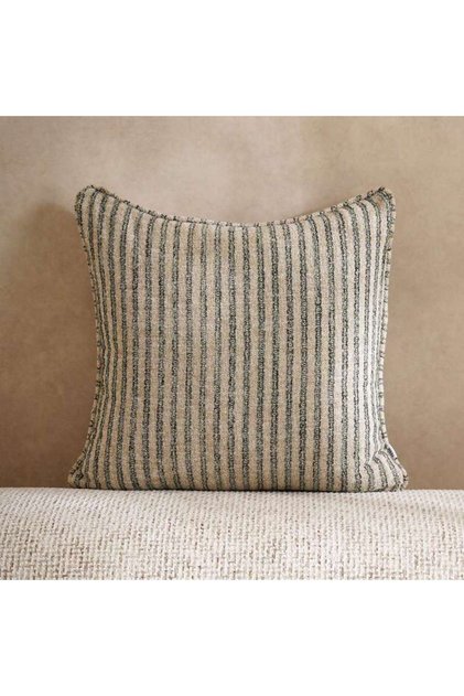 Horizon Stripe Herringbone Stripe Down Alt Filled Cushion 50x50cm - Green
