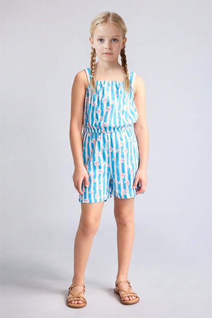 جمبسوت بناتي مزين بالزهور مصنوع من القطن بنسبة 100% B4814A826HS