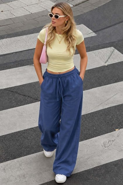 Indigo Wide Leg Women's Trousers Mg1982