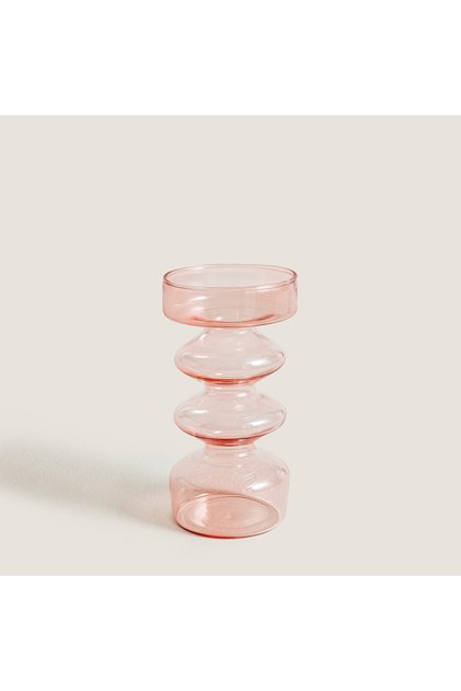 VASE LUNA GL PINK S (7,5x7,5x14cm) Natural