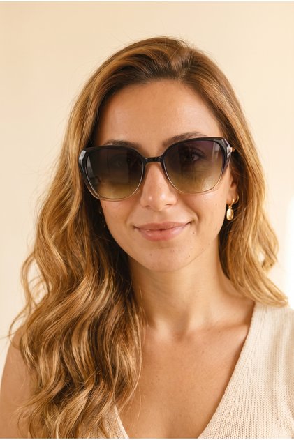 UV 400 Koruma Polarize Cat Eye Kahverengi Kadın Güneş Gözlüğü