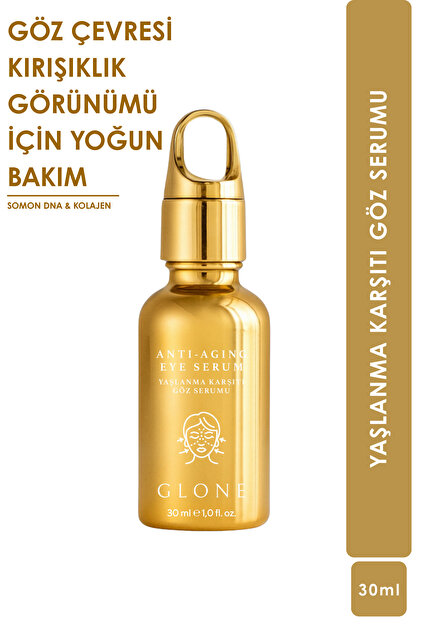 GLONE Intensive Anti Aging Eye Serum 30ml | Instant Effect with Collagen I+Iii & Glutathione & Salmon Dna
