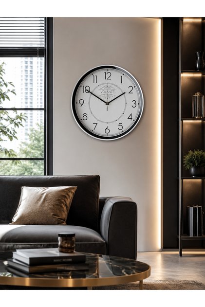 VOLANTE Modern Duvar Saatleri PLAIN Serisi 35 cm Ø Gerçek Cam