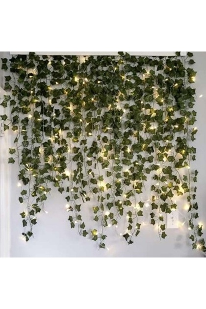 Ghirlandă luminoasă de iederă pentru decor, perete, balcon, terasă, verde