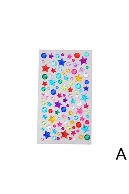 A Children 3D Gem StickersDIY Acrylic Diamond Crystal Self Adhesive Sticker Sparkling Rhinestone St.