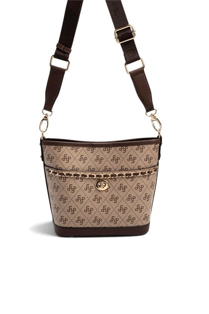 Dark Beige - Brown Monogram Women's Shoulder Bag Sp1284