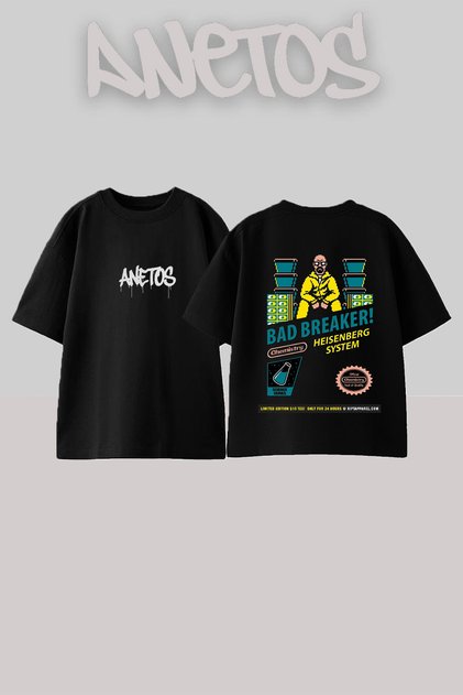 Breaking Bad 1 Design Back Printed Cotton Black Oversize T-Shirt