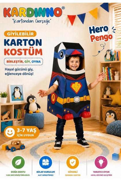 Hero Pengo Educational Toy Cardboard Wearable Children's Costume Activity Party Costume