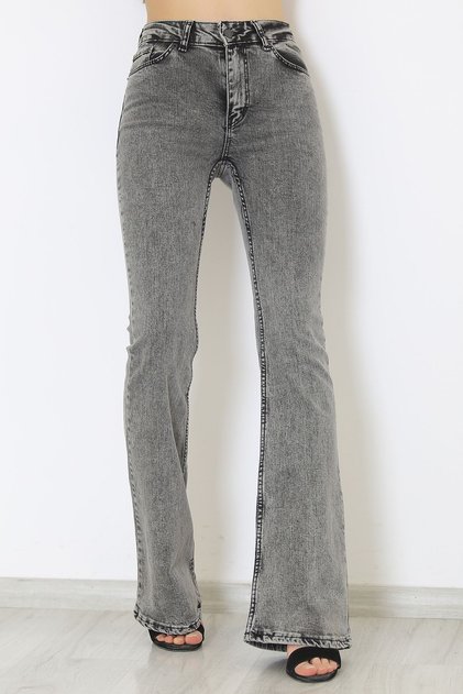 Anna Smoked High Waist Flare Jeans Lycra Spanish Leg Women's Denim Trousers