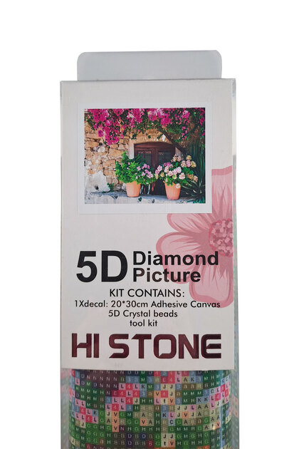 5D Elmas Taş İşleme Kiti 20x30 cm Saksılarda Çiçekler Desen