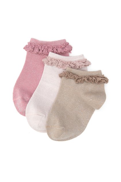 Girl's Dark Raspberry Booties Socks 50318081-Vr104
