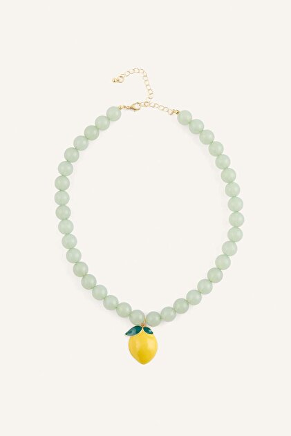 Women's Lemon Patterned Necklace G5820Axns
