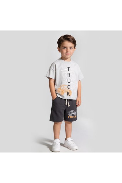 Summer Cotton Patterned Truck Printed Shorts for Boys