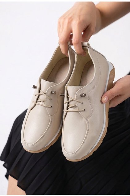 Bonjour 0724 Beige Full Orthopedic Comfortable Daily Women's Shoes