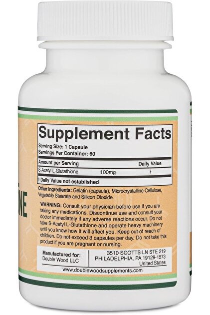 double wood s-acetyl glutathione L-Glutathione 100mg X60 Caps Double Wood Supplements S-Acetyl L-Glutathione